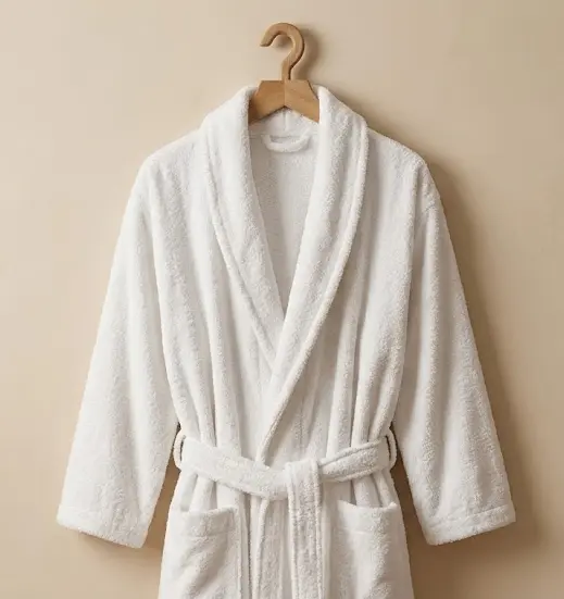 Bath Robe, 100% Cotton, White 400 gsm Free size