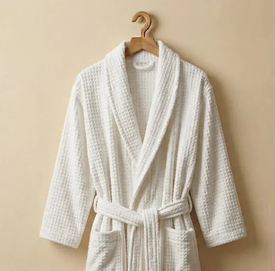 Bath Robe, 100% Cotton, free size, Waffle
