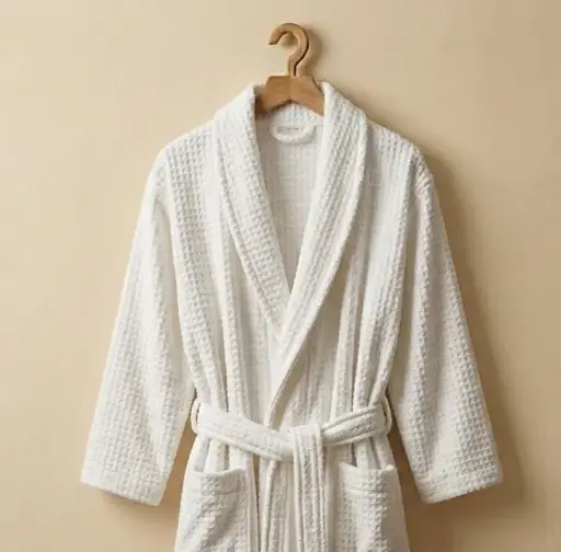 [ST-015] Bath Robe, 100% Cotton, free size, Waffle