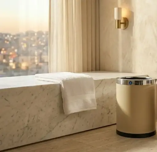 [GPX-033] Room Trashbin Beige Color Size: (D)230*(H)260mm